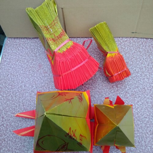 潮汕初一十五时节用品  金纸寿桃   佳品 桃塔 手折大号纸桃1个 - 图0