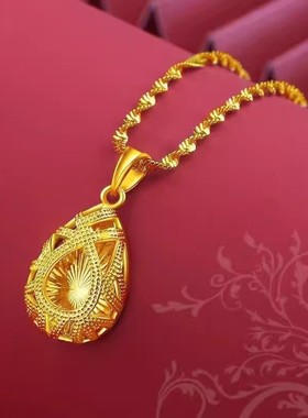 越南沙金项链女款水滴吊坠