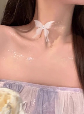 芭比爱璃女轻奢小众高级感锁骨链2024新款气质百搭脖颈