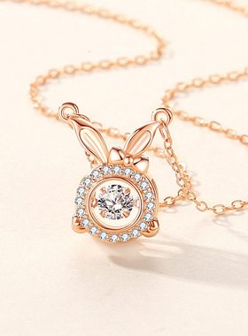 芭比盛利纯银S925小兔子项链小众设计感简约气质轻奢锁骨链日韩简