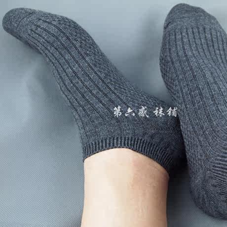 双针按摩底精梳棉船袜男纯棉全棉吸汗透气防臭低帮低腰简约百搭短 - 图3