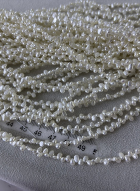 天然淡水无核珍珠不规则克旭花瓣项链