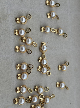 14k强保色注金8-9mm佛公万能扣吊坠女新款款时尚经典百搭