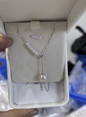 人鱼眼泪珍珠项链女款轻奢小众设计感锁骨链颈链配饰专柜同款