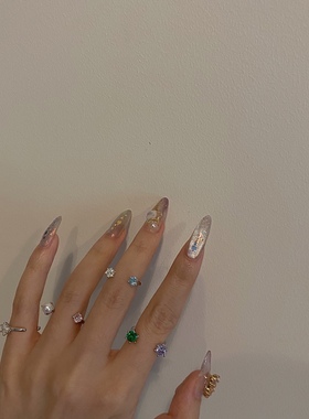 彩钻轻奢开口戒指纯银