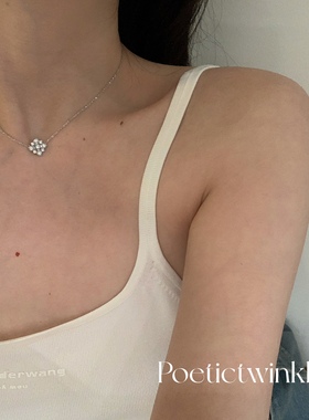 原创设计锁骨链纯银高珠质感