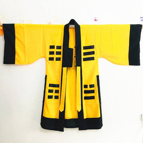 道士服道服道袍长袍套装万圣节古装武侠法衣太极八卦经衣林正英黄 - 图3