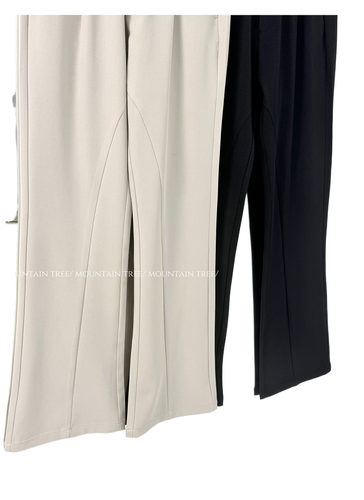 mountain tree松紧腰纯色百搭解构vibe微喇西裤cleanfit休闲裤男 - 图3