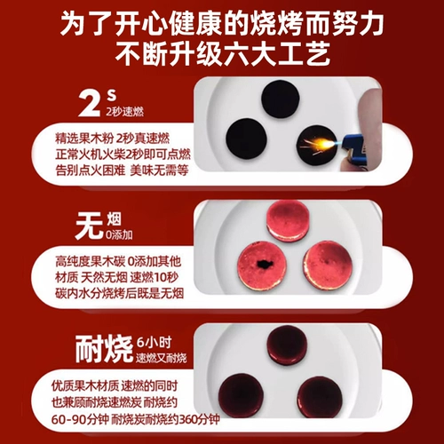 Быстрое переживание углерода на гриле на гриле углеродистые уголь бездымновый угольный уголь угольный уголь крытый зажигание на открытом воздухе дома угольное мяч для вареного чайную печь