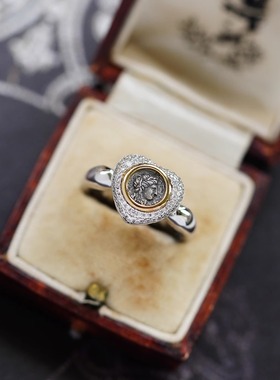 喻棠italks|太阳神|925银镀金复刻古币戒指心形简约精致闪耀