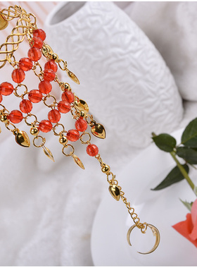 印度舞蹈红珠手链0350