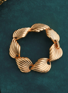 新款个性小众复古重工贝壳项链手