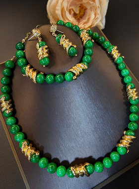 新款个性小众复古立体红色绿色琉