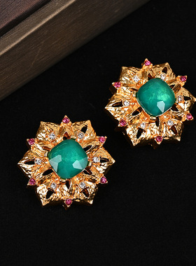 新款个性小众复古宫廷风几何合金