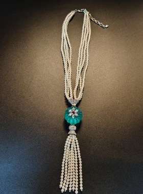 新款个性小众2025新款国风珍珠玻