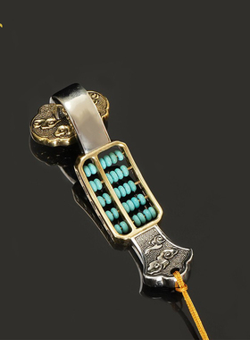 藏式铜制如意算盘手把件