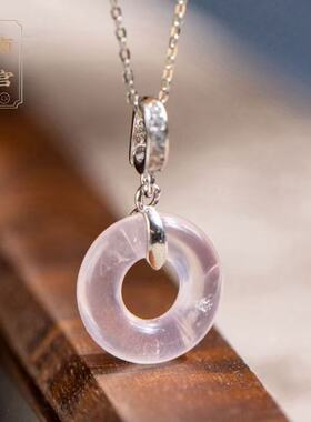 925银天然水晶吊坠项链