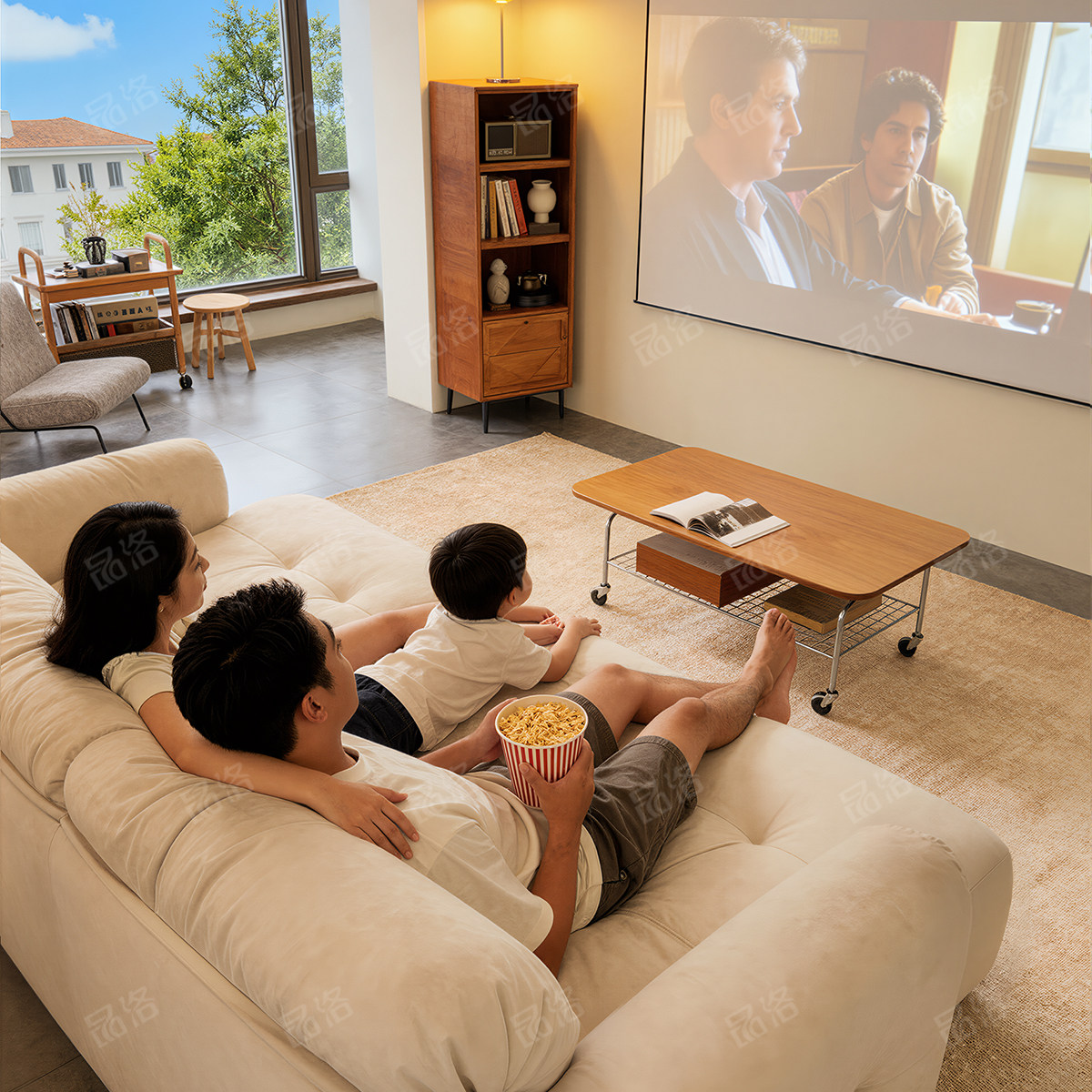 品洛云朵电动布艺沙发双人中古风小户型客厅猫抓布白色伸缩零靠墙,淘宝优惠券,粉丝福利购,淘宝优惠卷