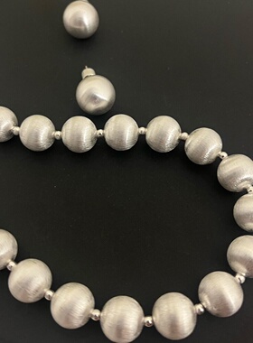 实物超美！春天新款Necklace项链质感圆球拉丝锁骨链轻奢重工长款