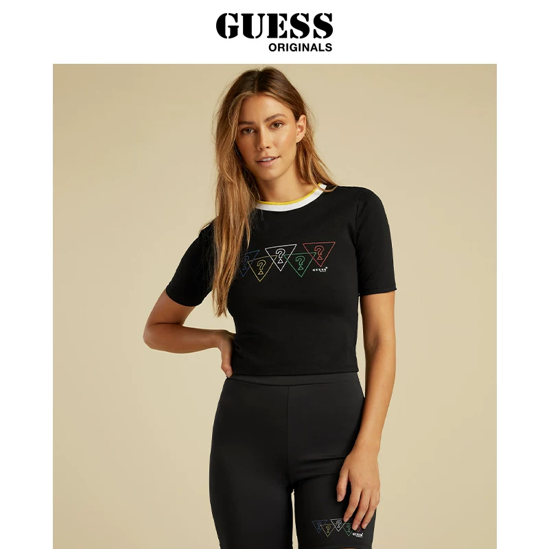 Футболка GUESS Originals Ms. Circle Circle American Fashionable T -shirt W1Yi06R6CS1