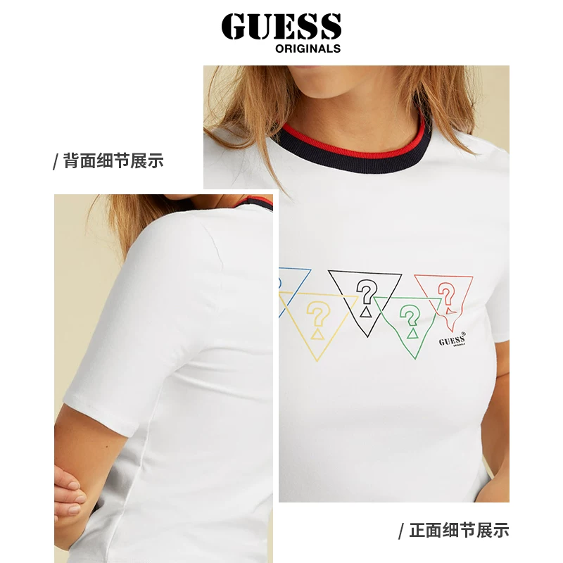 Футболка GUESS Originals Ms. Circle Circle American Fashionable T -shirt W1Yi06R6CS1