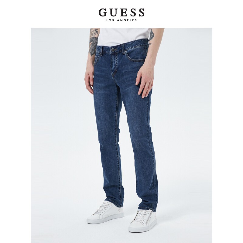 guess2020新款男士复古简约长裤 guess牛仔裤