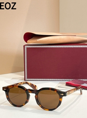 jmm DEMONCEY复古圆形太阳眼镜男女潮款板材醋酸纤维中小脸墨镜