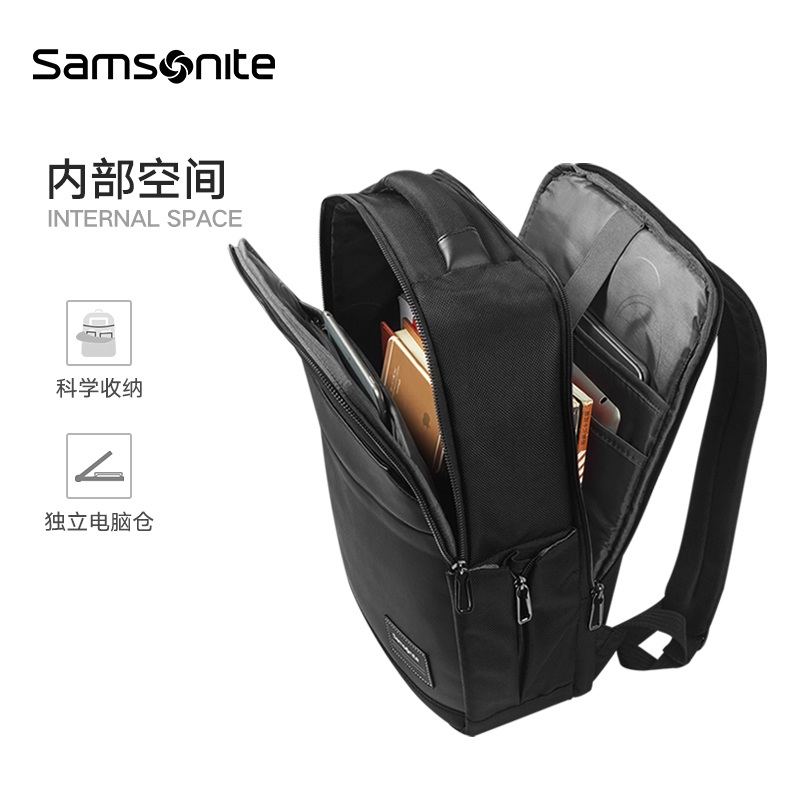 Samsonite/新秀丽双肩包男士时尚休闲商务14寸电脑大容量背包TT0