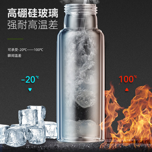 恩尔美大容量玻璃水杯男夏季茶水分离泡茶杯子便携加厚耐高温水壶 - 图2