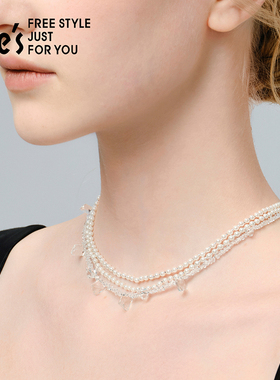 she’s水晶珍珠轻奢小众项链