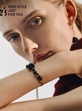 优雅黑莓玛瑙手链小众设计