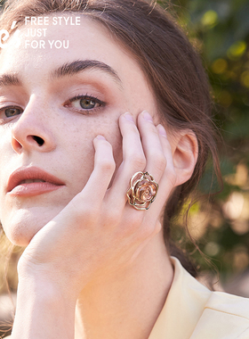 she’s小众设计玫瑰戒指