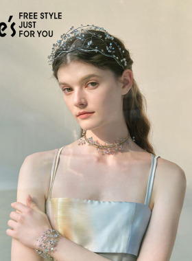 she’s水晶编织两用发箍项链