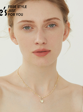 she’s贝壳浪漫爱心锁骨链