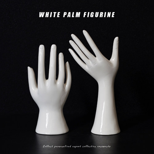 出口北欧孤品极简风艺术个性手势手掌造型陶瓷玄关书柜摆件装饰品 - 图2