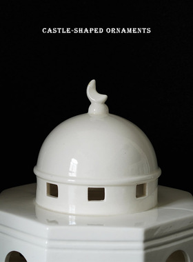 北欧陶瓷梦幻城堡摆件装饰