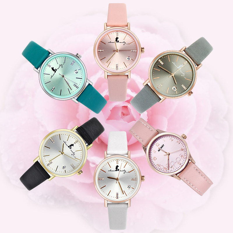 迪士尼女学生简约气质防水夜光手表 尚渝手表国产腕表