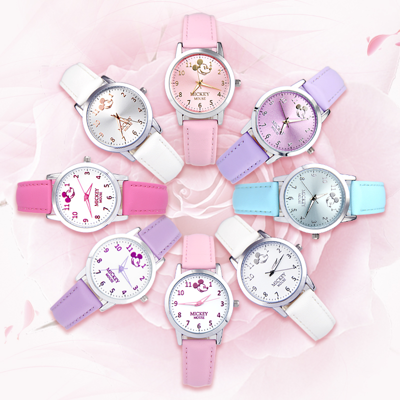 迪士尼女学生女卡通防水夜光电子表 尚渝手表国产腕表