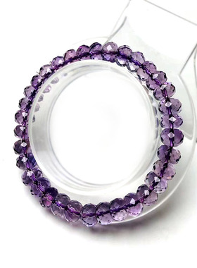 石佑一条紫水晶切面盘珠手串手链