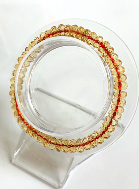 天然黄水晶刻面单圈手链手串