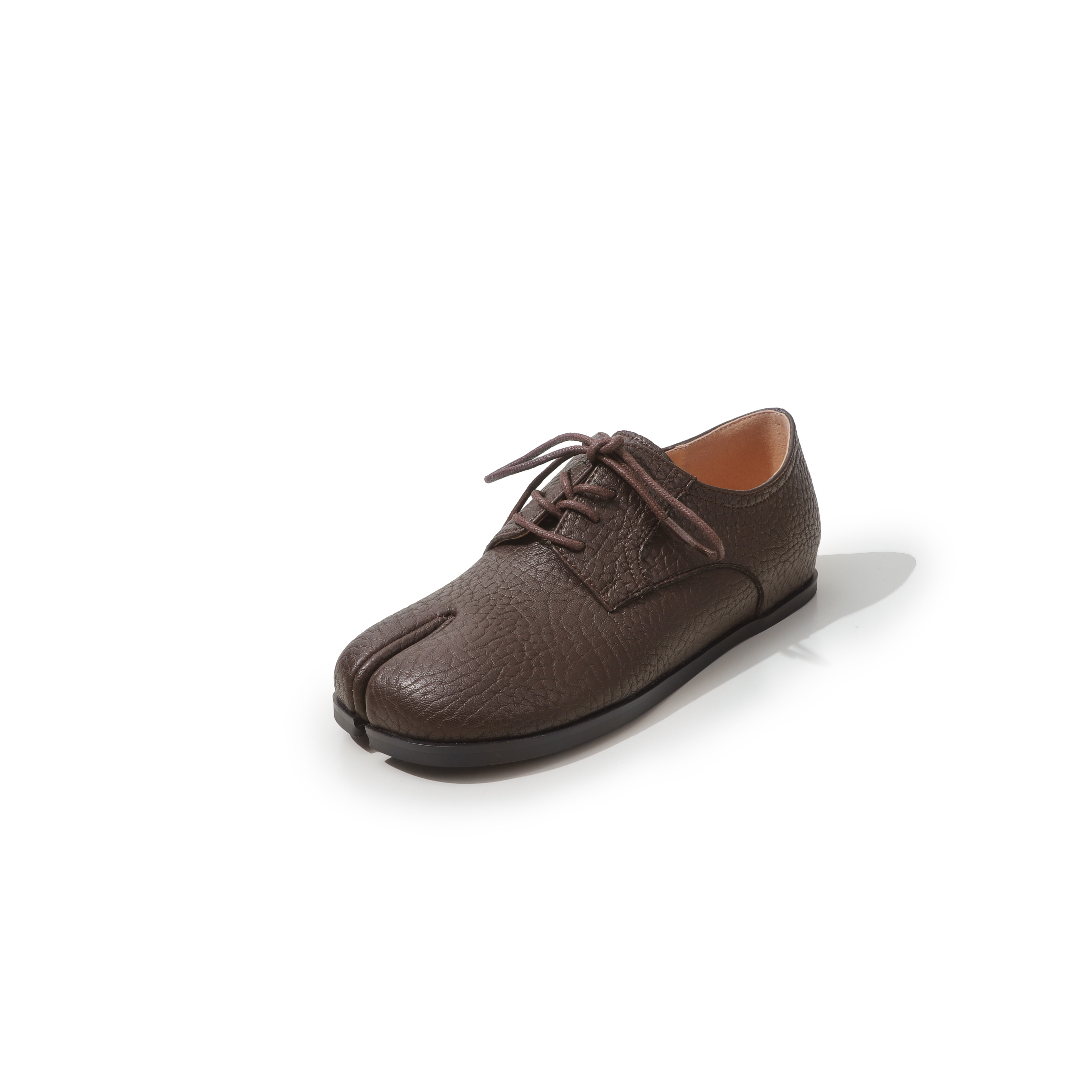 圆圆妈2026春季简约圆头分趾深口系带单鞋休闲百搭内增高牛皮女鞋,淘宝优惠券,粉丝福利购,淘宝优惠卷