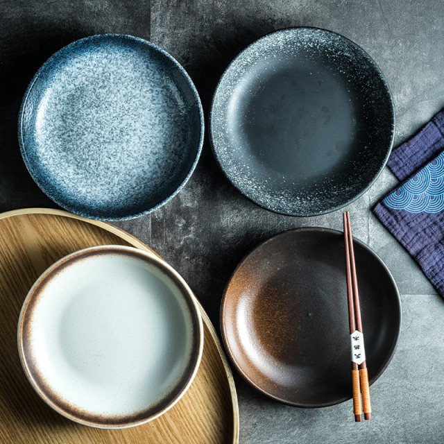 Mu Yilin Japanese round dish household ceramic tableware