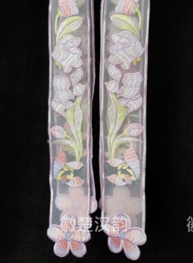 紫色4飘带汉服云肩明制重工绣花古风原创设计汉服拍照配饰成人款