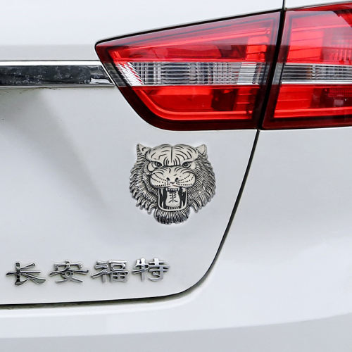 3D立体金属老虎虎头图腾车标车贴路虎越野车男汽车贴纸中网标侧标 - 图2