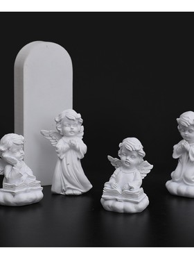 欧式纯白花仙子天使摆件树脂少女心雕塑桌面小装饰品摆设少女可爱