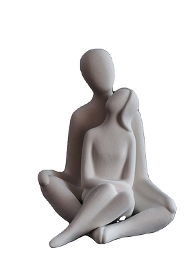 陶瓷磨砂拥抱情侣人物摆件