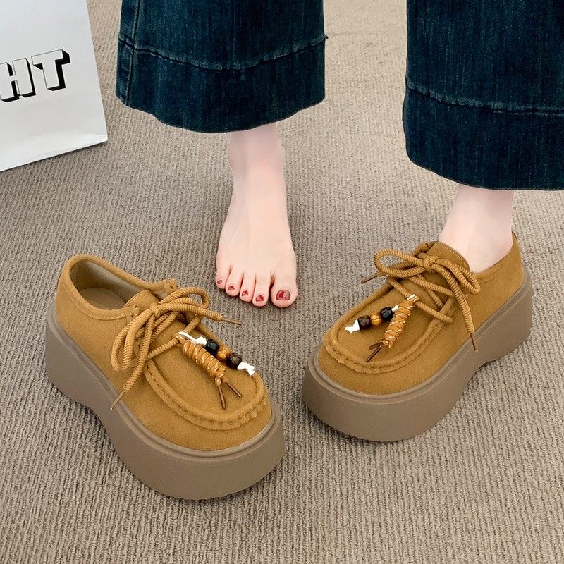 厚底增高小个子勃肯鞋女2025秋季新款大头丑萌松糕乐福鞋博肯单鞋,淘宝优惠券,粉丝福利购,淘宝优惠卷