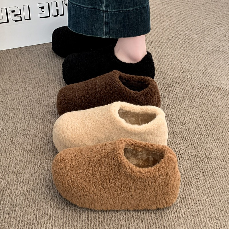 厚底内增高毛毛鞋女外穿2025冬季新款加绒保暖勃肯包头半拖棉拖鞋,淘宝优惠券,粉丝福利购,淘宝优惠卷