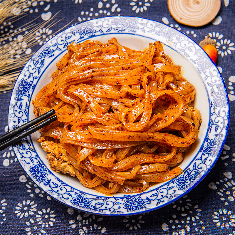 擀面皮速食正宗陕西宝鸡麻酱凉皮香辣擀面皮西安特产美食小吃 - 图2