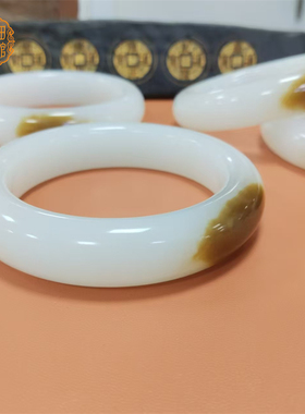 糖白羊脂玉57、58、59、61圈内径手镯新疆且末红糖老料细白糯精品